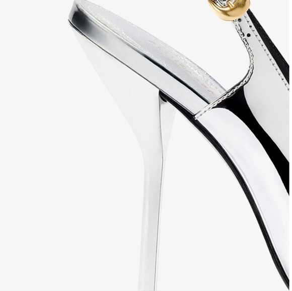 🩶🔹️Larroudé🔹️ x Altuzarra Pump In Silver Specchio - Picture 4 of 5